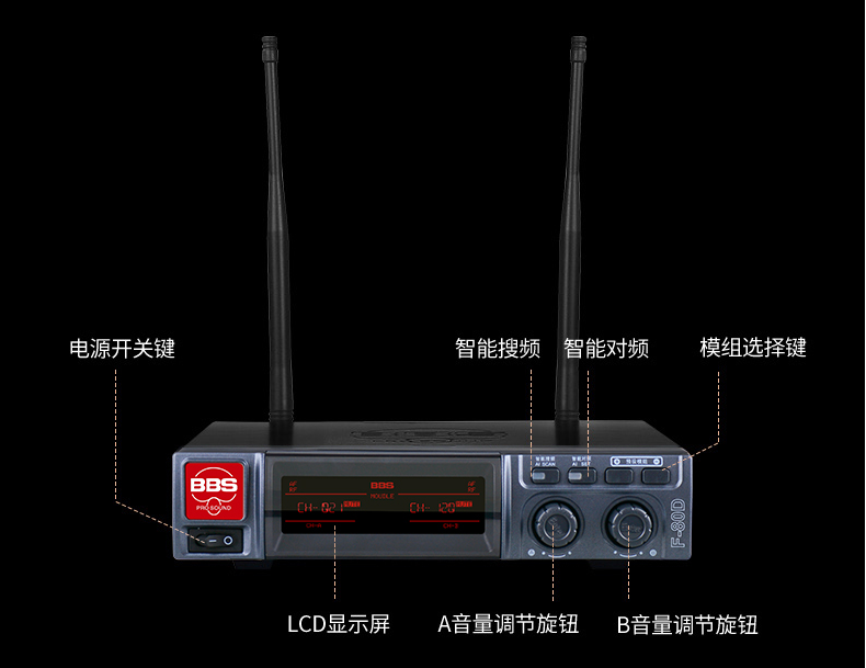BBS娛樂話筒 F-80D無線話筒 專用演出麥克風 舞台主持 KTV話筒 K歌高端演出話筒-BBS話筒1